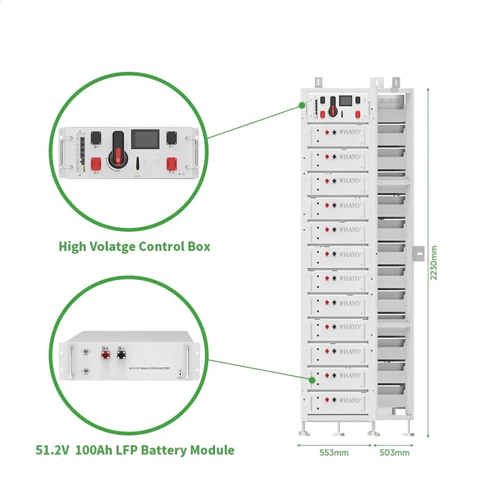 North America Market HV Rack Battery 20kWh 50kWh 55kWh LiFePO4 Solar ESS Storage Battery UL9540 Ready