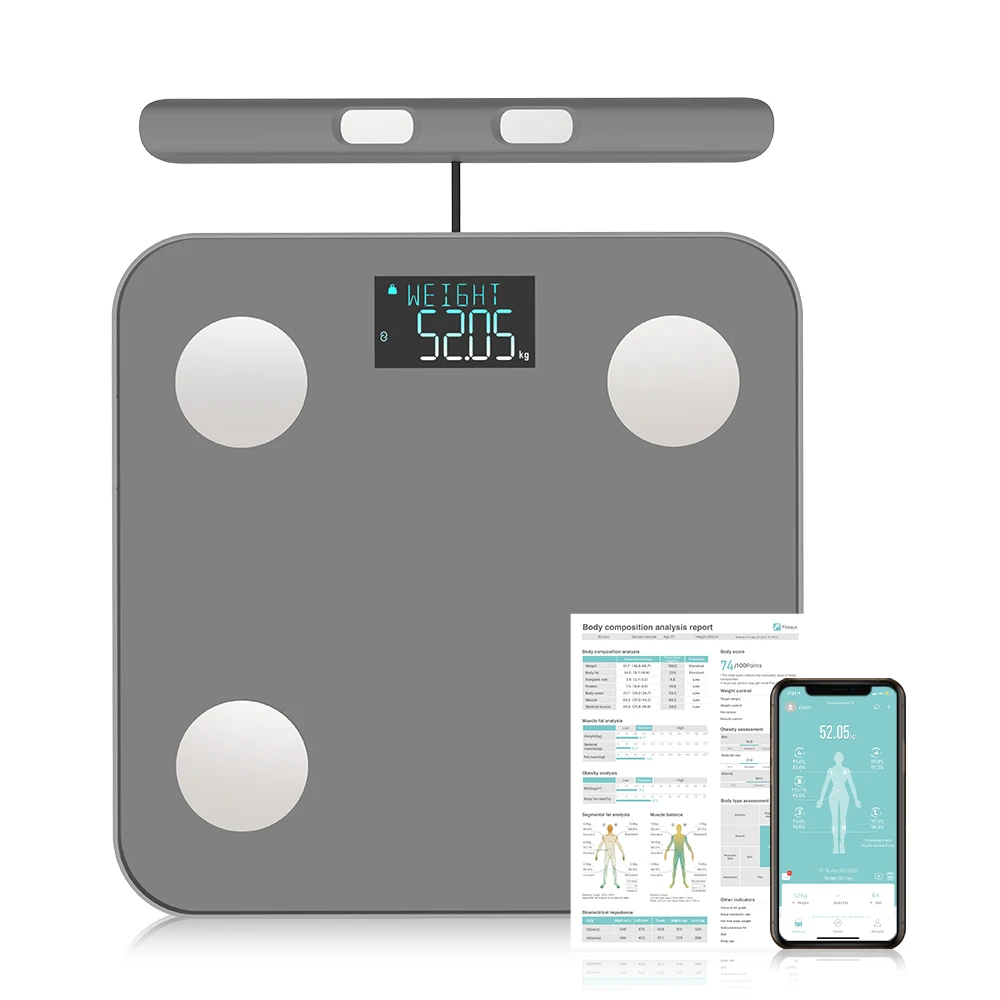 8-Electrode Smart BMI Digital Scale Fitness Health LCD Display Stainless Steel Body Scale 0.1g Measuring Music Indicator