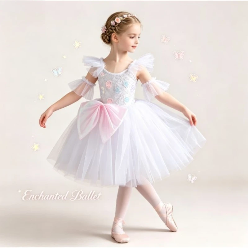 Girls Camisole Ballet Tutu Dress Soft Fluffy Tulle Swan Lake Princess Skirt Stage Performance Ballerina Party Dancewear Outfit - view 4