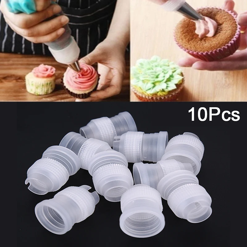 10Pcs Icing Piping Nozzles Home Tips Cake Decorating Converter Pastry Tool