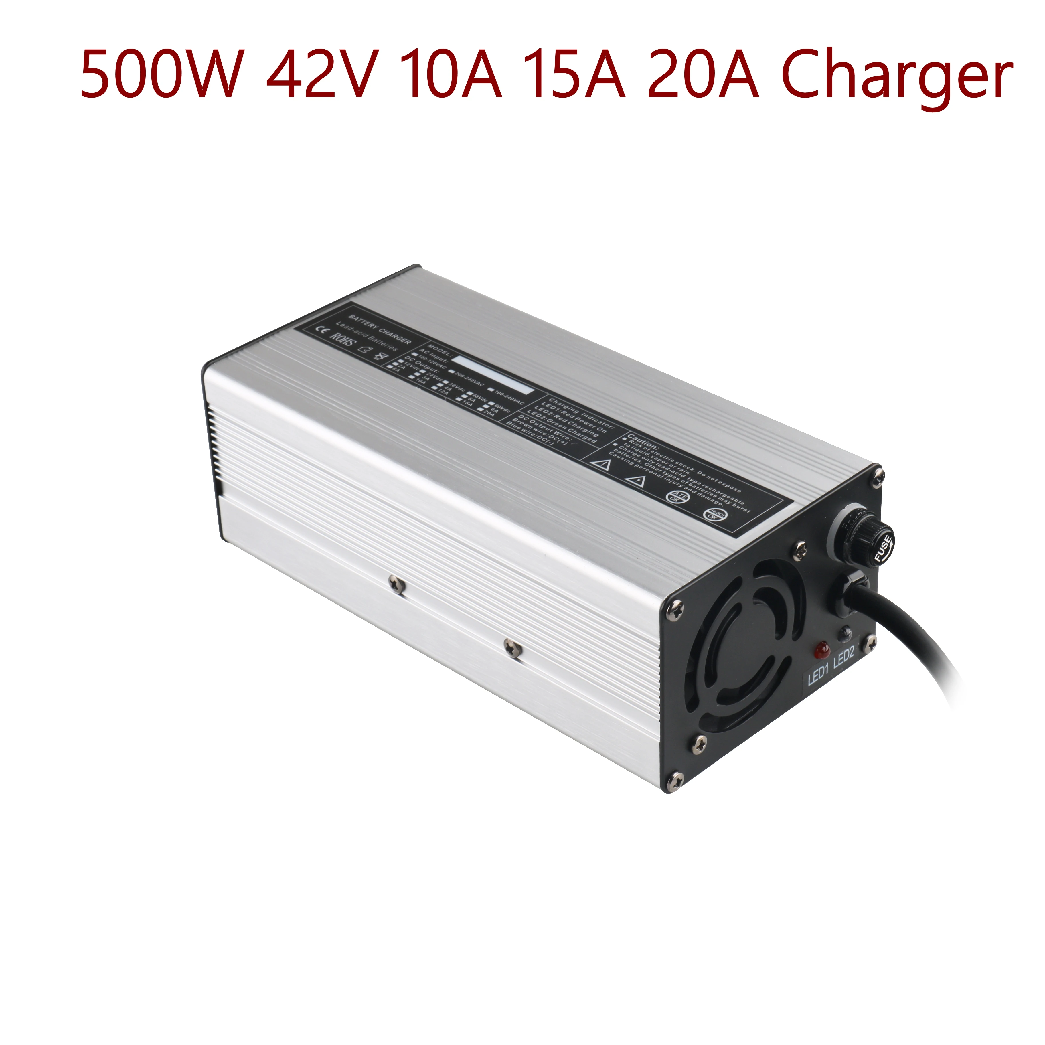 

500W 42V 10A 15A 20A Charger 36V Lithium Battery Charger For 36 Volt 10S Li-ion Forklift