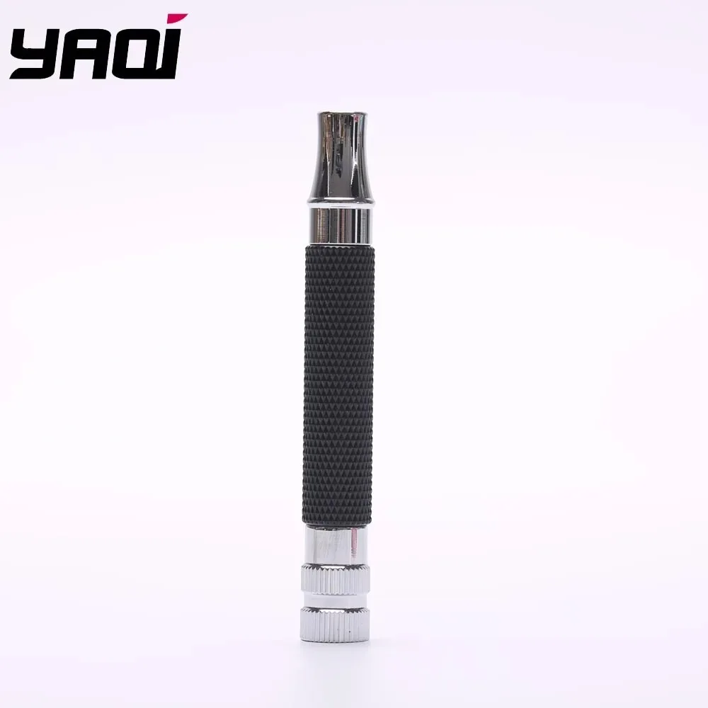 Yaqi Black and Chrome Color Brass Safety Razor Handle for Mens