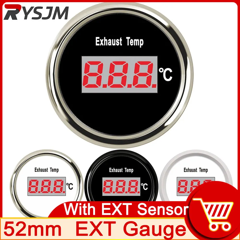 52mm Exhaust Temperature Meter Auto Marine Exhaust Thermometer Boat Digital Temp Gauge With egt sensor  9-32V  0-800 Centigrade