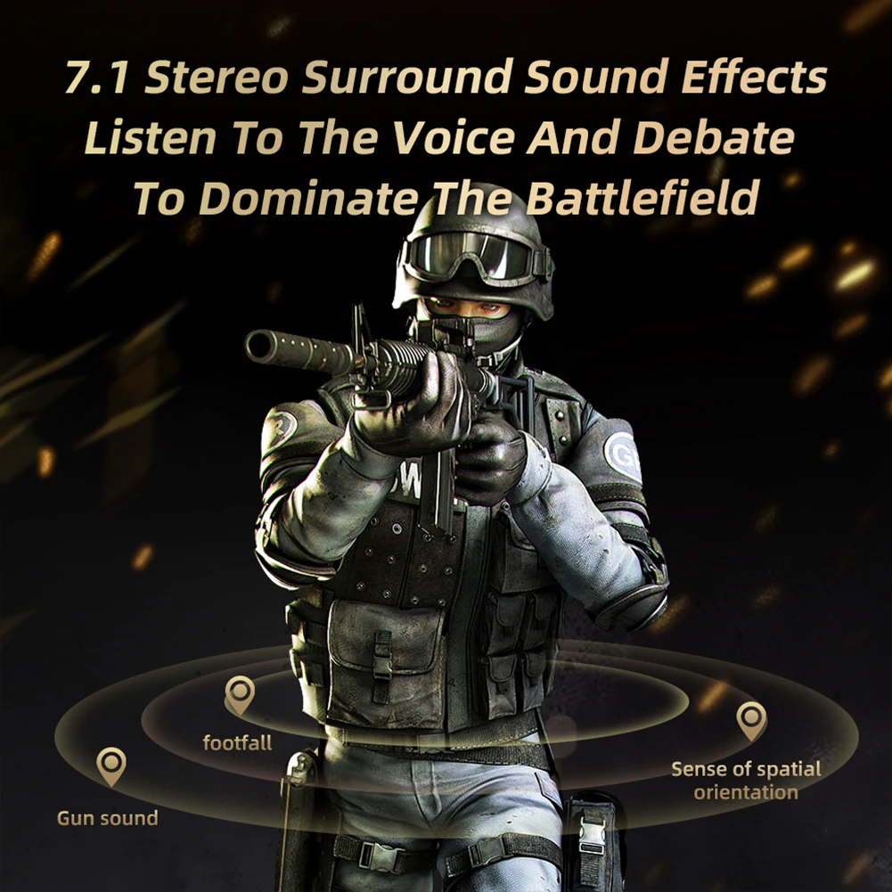 

USB Gaming Headset With Microphone Professional Gaming Headset Noise Cancelling PET Diaphragm for PC Computer PS4 PS5