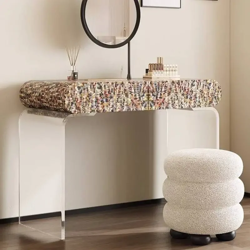 

Luxury Decor Vanity Table Dest Drawer Hidden Long Makeup Vanity Desk Europa White Space Saving Meuble Coiffeuse Furnitures Home