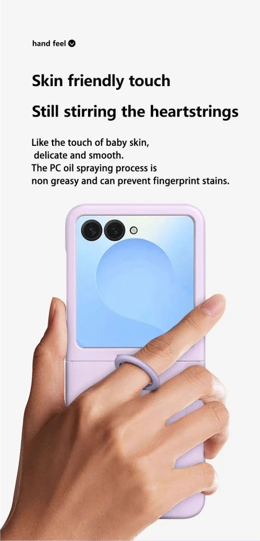 Hartschalen-Handyhülle mit Farbverlauf und Ring für Samsung Galaxy Z Flip 8 7 FE 6 5 Flip7, Schutzhülle mit großem Sichtfenster – Detail 12