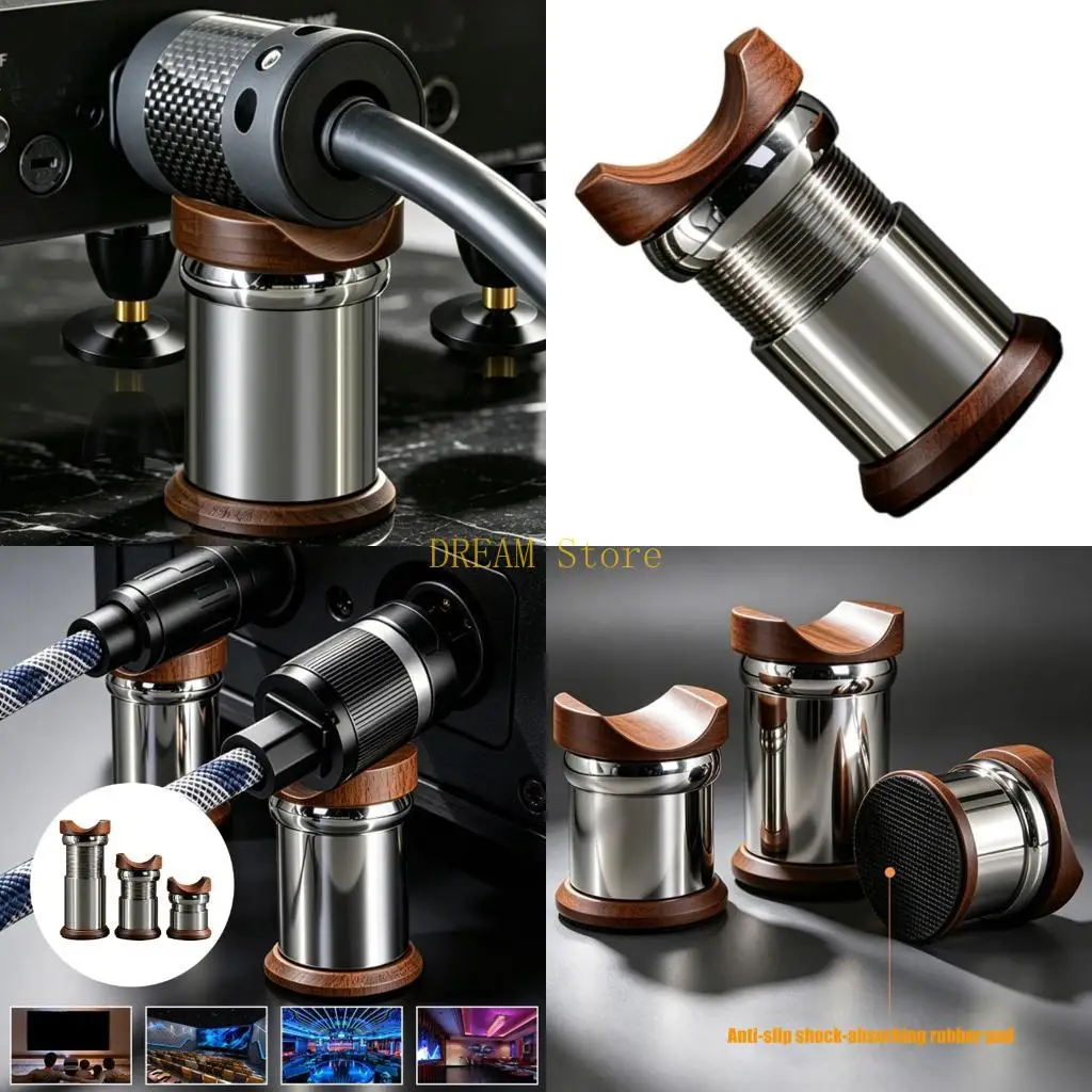 Speaker Power Cable Risers Stand Booster with Rounded Cable Cradles Wide Base for Home Speakers Setups, Speaker Power Cable Rout