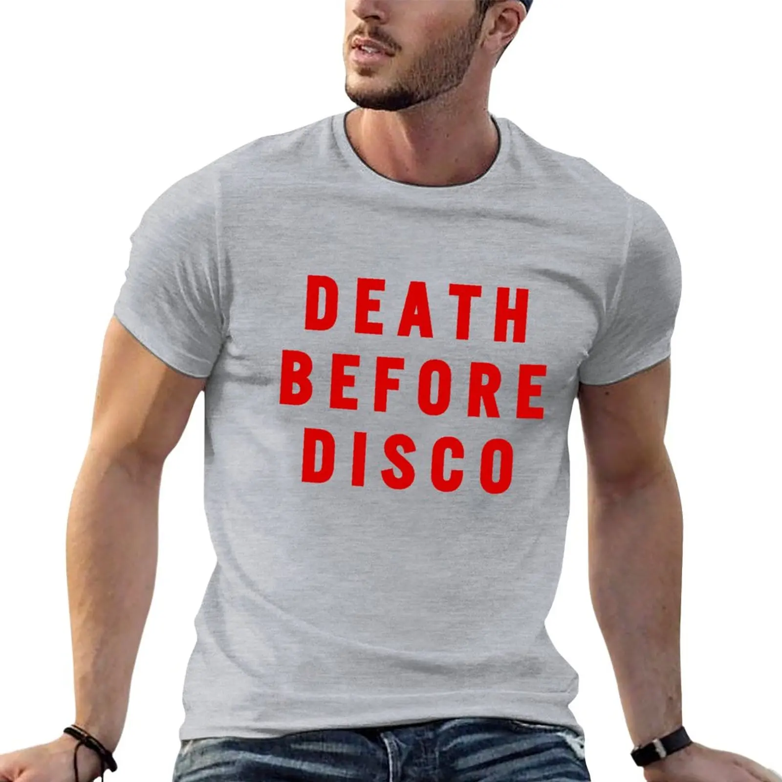 Death Before Disco (strisce) movie maglione statement t-shirt magliette oversize t-shirt oversize magliette da uomo casual elegante