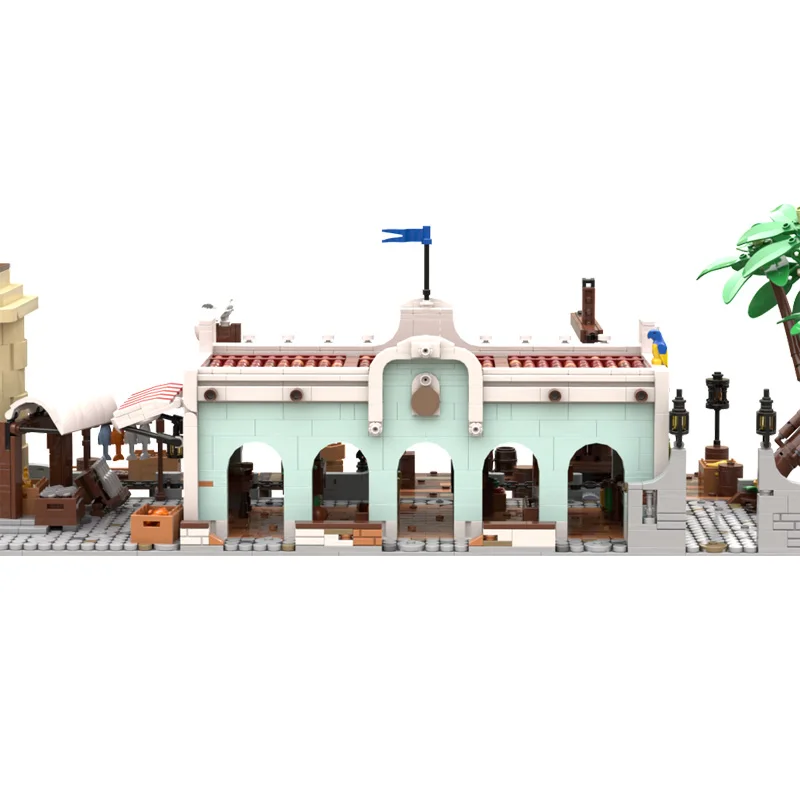 4107 PCS City Ancient Architecture Creative Dock MOC Building Block Model Children's Diy Educational Surprise Toys Birthday Gift