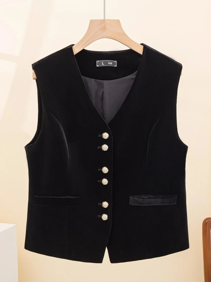 

5XL Полный комплект для женщин Высококачественный золотой бархатный жилет Модный костюм Осень и зима 2025 Новые повседневные брюки из двух предметов w1346