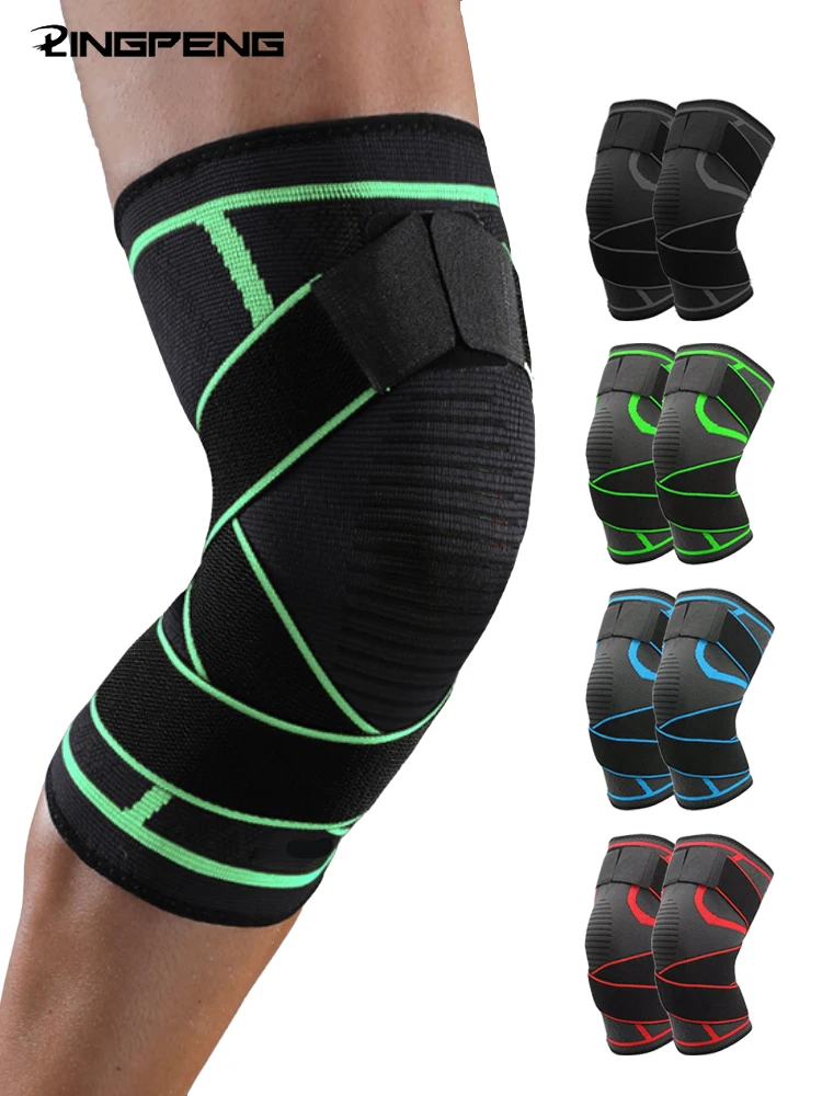 Genouillères de Sport en Nylon élastique, 1 pièce, genouillères de soutien, Bandage, manchon de Compression pour le basket-ball
