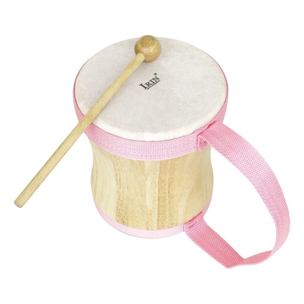 Wooden Indian Hand Drum Early Education Handheld Wooden Tambourine Drumsticks Included Sheepskin Drumhead Children Percussion