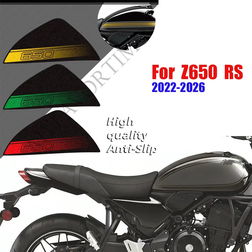 Motorcycle Matte Anti-Slip Decals Stickers For Kawasaki Z650RS Z 650 RS ABS 2022-2026-- Fuel Tank Knee Guard Decor Accessories