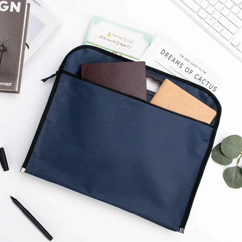 Briefcase School Filing Products Office Supplies Notebook Organizer Storage Document Bag Handbag Conference Bag Canvas File Bag