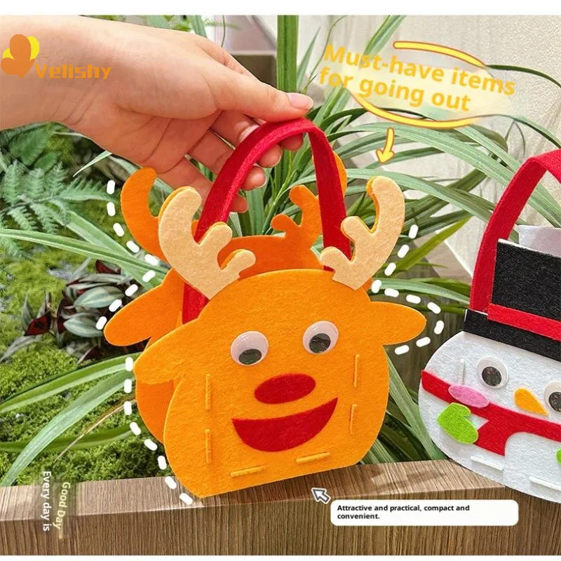 

Christmas Theme DIY Handmade Shoulder Bag Handbag Sewing Creative Art And Handmade Activities Gifts Children's Handmade Toys