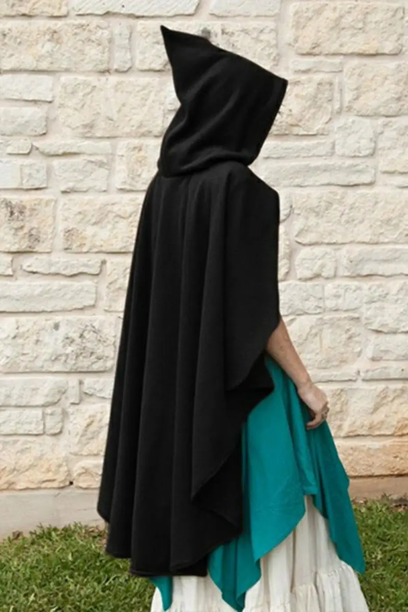 

Medieval loween Hooded Cloak Cape Stage Drama Performance COSPLAY Photoaphy Costume Women's Woolen Jaet