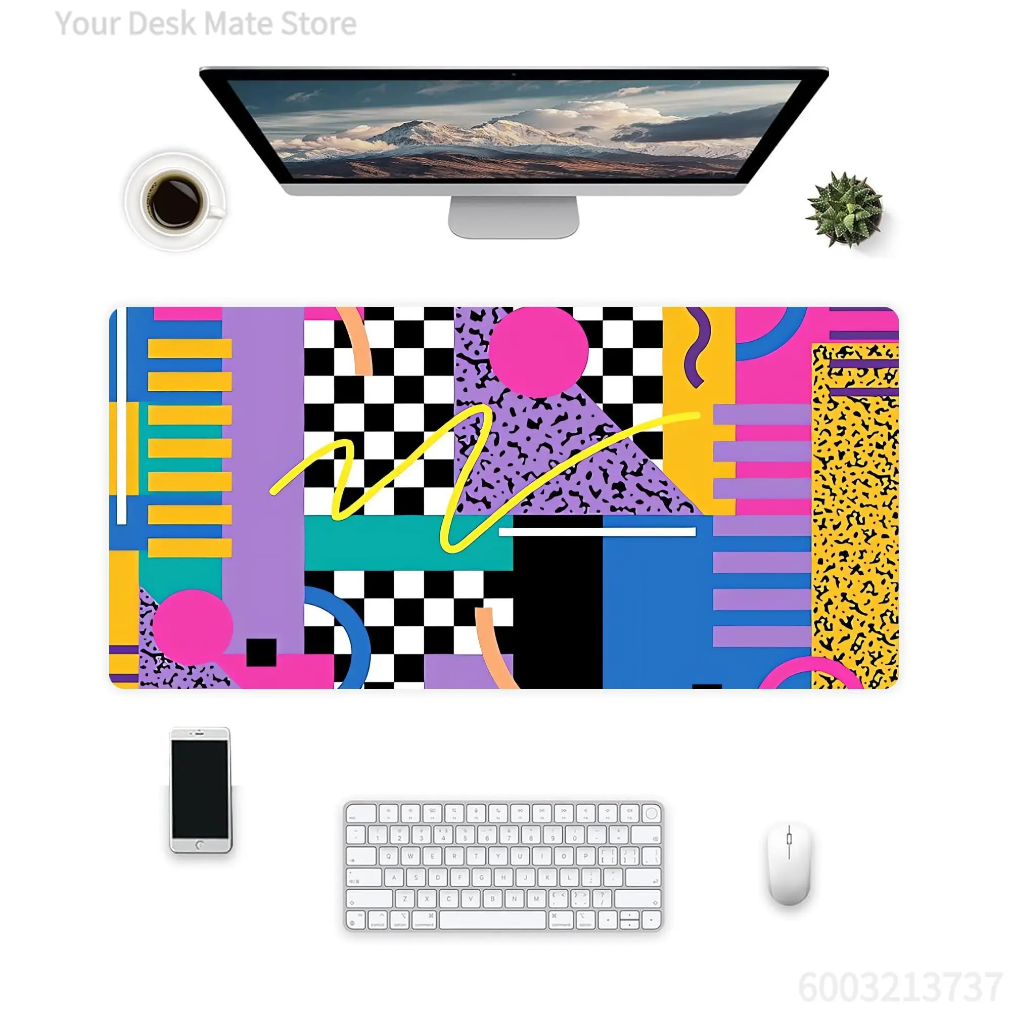 Multi‑Style Dainty Pink Flower Retro Jungle Wildlife Moon Phase Vintage Gradient Stripe Mousepad Non‑Slip Rubber Desktop Decor