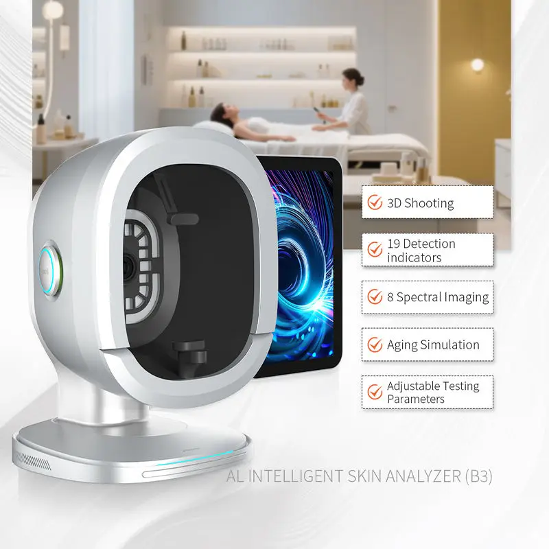الوافدين الجدد ثلاثية الأبعاد مرآة سحرية محلل الجلد AI التكنولوجيا 9 طيف الضوء 12 متر PX معدات تحليل الوجه الدقيقة #2