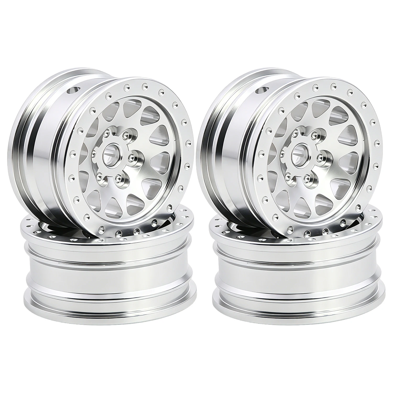 Ruedas de aluminio CNC de 0.7 pulgadas con neumático y latón para Axial SCX30 1/30 RC Crawler Jeep Wrangler JLU Ford Bronco, piezas de mejora