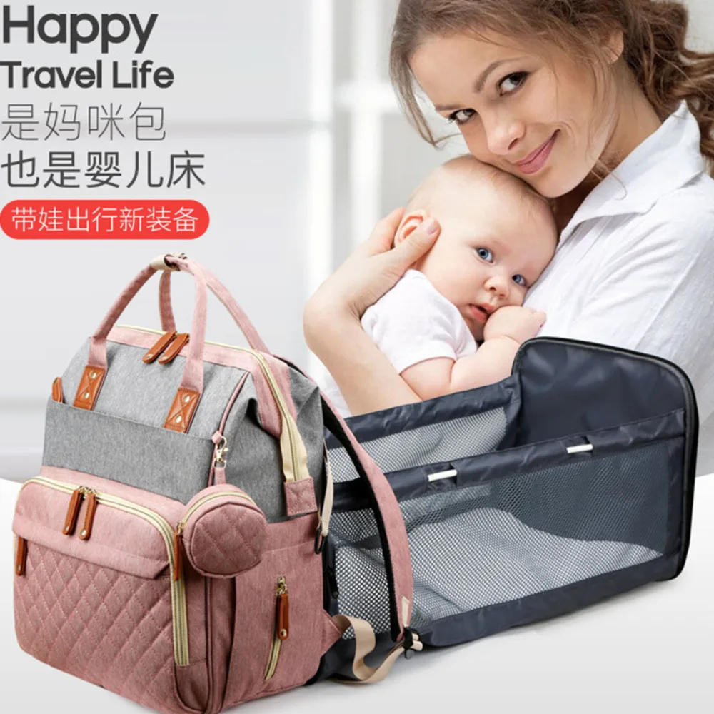 

2025 New Multifunctional Foldable Women Feminine Leather For Girls Lightweight Crib Large-capacity Travel Maternity Bags Outting