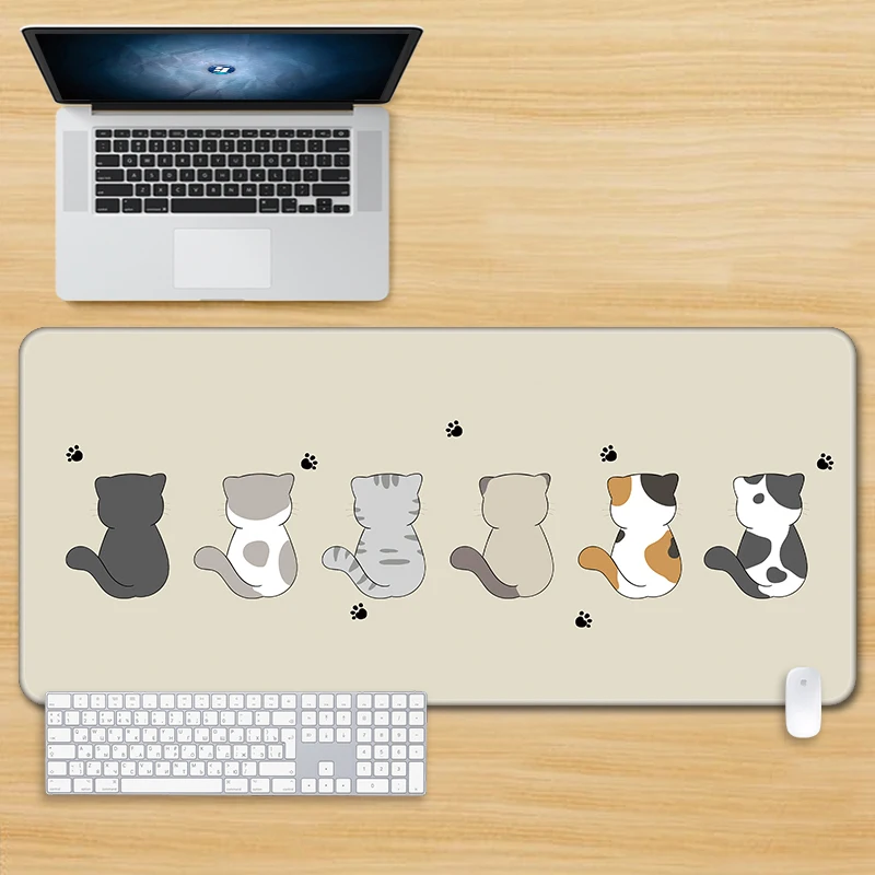 Cute Mouse Pad Art Kawaii Cat Computer XXL tappetini per tastiera tappetino per Mouse da gioco grande tappetino da scrivania PC Gamer Office Home Table Mause Pad