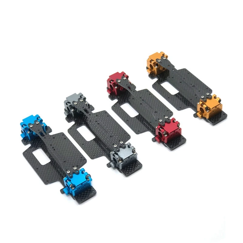 Carbon Fiber Chassis And Metal Gearbox Set For Wltoys 284131 K969 K979 K989 K999 P929 1/28 RC Car Upgrade Parts