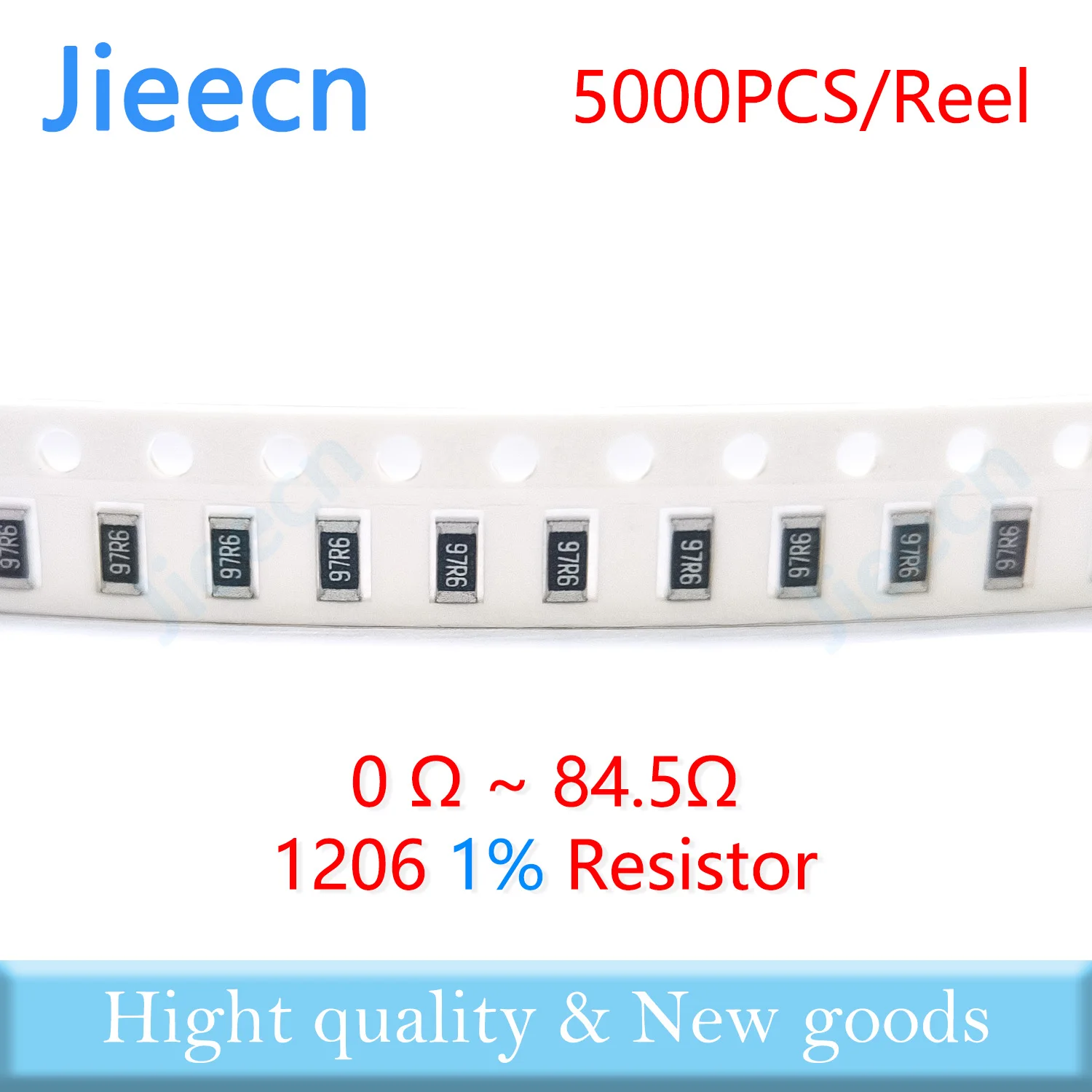 

Jieecn 5000PCS 1206 F 1% SMD Resistor 0R-84.5R 1/4W 0 1R 1.1 4.99R 9.76R 10R 20R 30R 42R 51R 62R 68R 75R 82R 49.9R ohm 3216