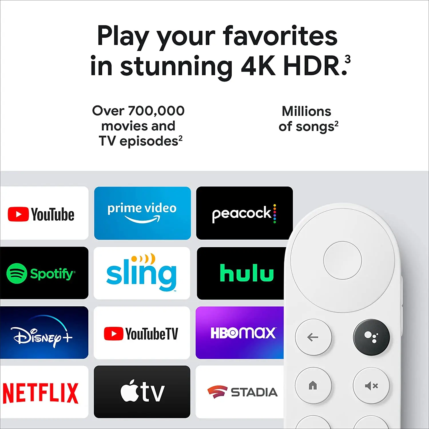 Google Chromecast 4th กับ Google TV Ready สต็อก Android 10 HDR10 Netflix ได้รับการรับรอง Dolby Vision Atmos ถึง4K HDR 60 FPS