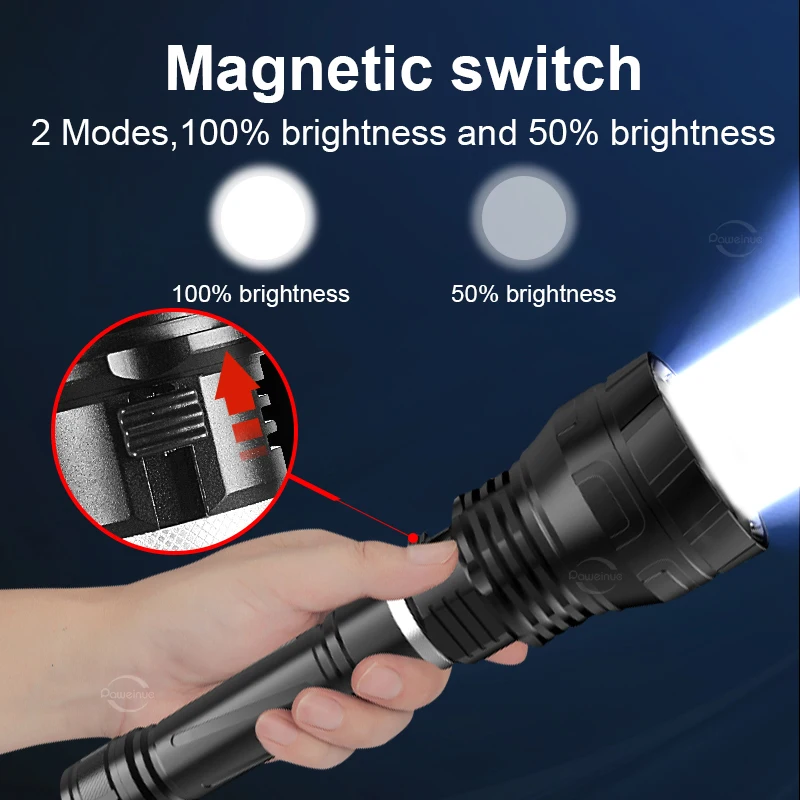 Ultra High Power LED Diving Flashlight Professional Diving Torch IPX8 Underwater Super Bright Lantern Scuba Diving Flashlight