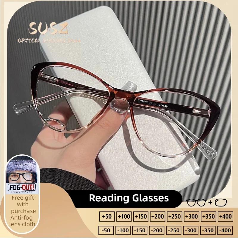 

SUSZ Women Butterfly Frame Reading Glasses High Quality Lady Versatile Blue Light Blocking Eyeglasses Myopia Hyperopia Glasses