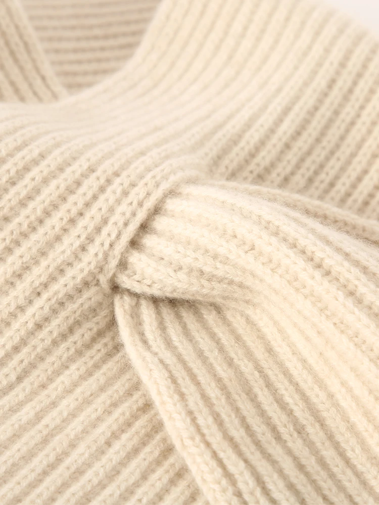 100% Cashmere Through-Hole Small Neck Warmer Scarf Knitted Women Autumn Winter Bow Tie Cowl Soft Cashmere Accessories cuello