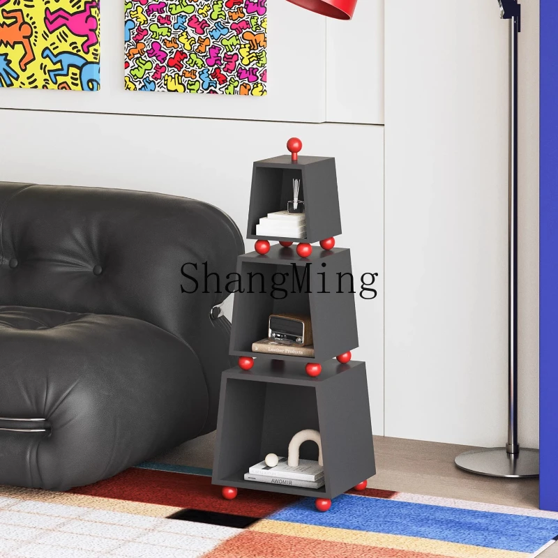 

FG living room sofa side cabinet creative triangle wall corner bedroom floor rack