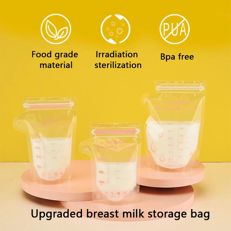 30Pcs 100/150/250ml Breast milk storage bag Disposable Breast Storage Milk Freezer Bag Baby Food Storage BPA Free Feeding Bag