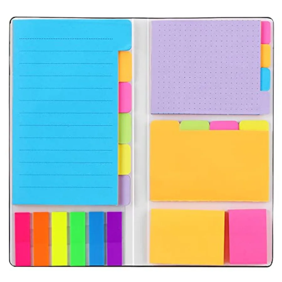 

Sticky Notes Set, Colored Divider Self-Stick Notes Pads Bundle, Prioritize with Color Coding, 60 Ruled 3.7x6,40 Dotted (3.7x3),