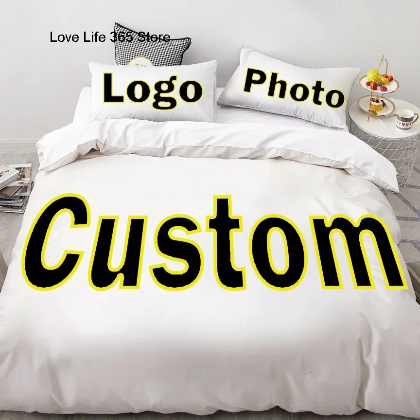 Custom Size Full Queen King Duvet Cover With Pillowcases DIY Bedding Set Photos Image Customized Bedclothes Linen Bedroom Decor