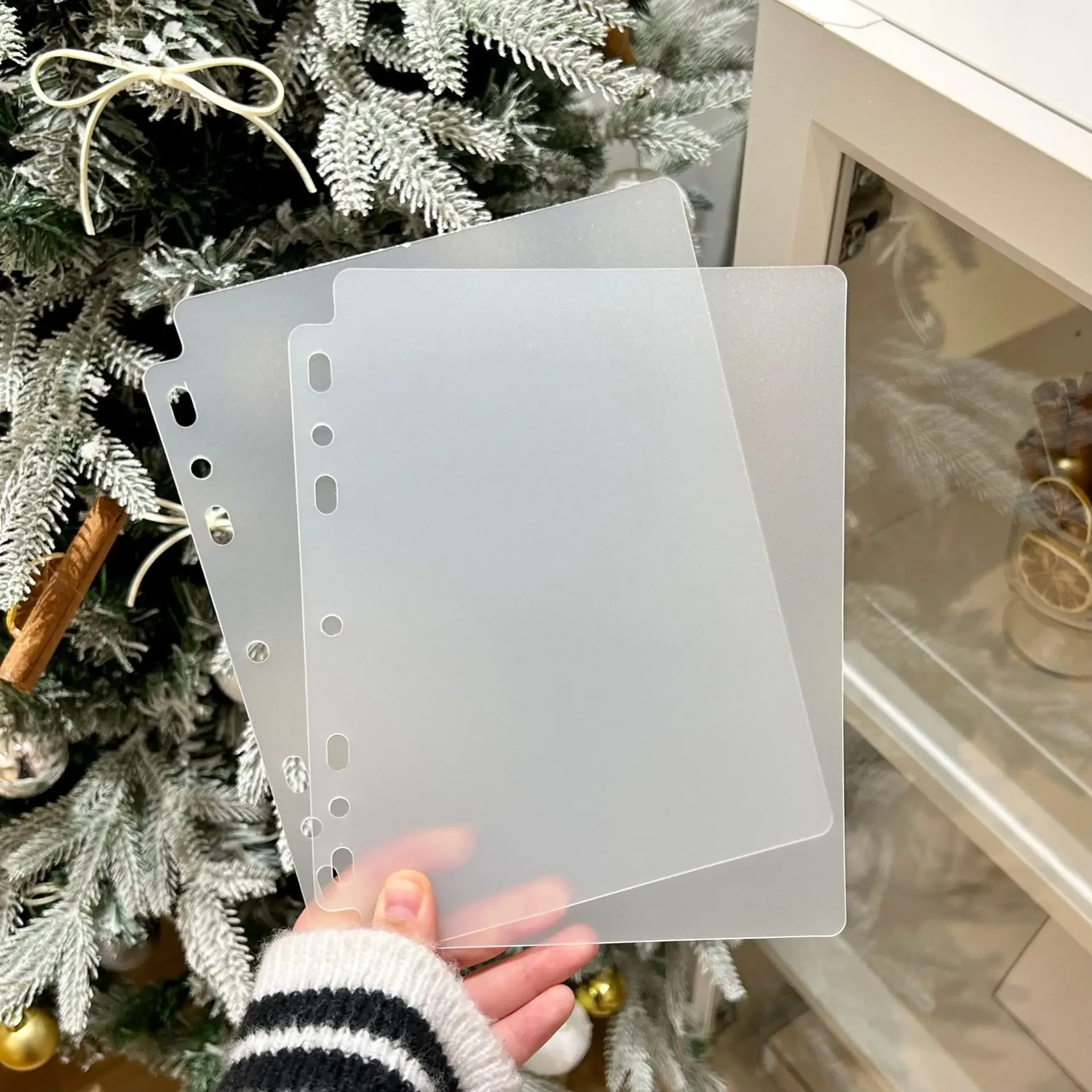 A5 7 Löcher Transparent Datei Halter Notebook Lose Blatt DIY Dokument Tasche Binder Ringe PVC Lagerung Bindung Ordner