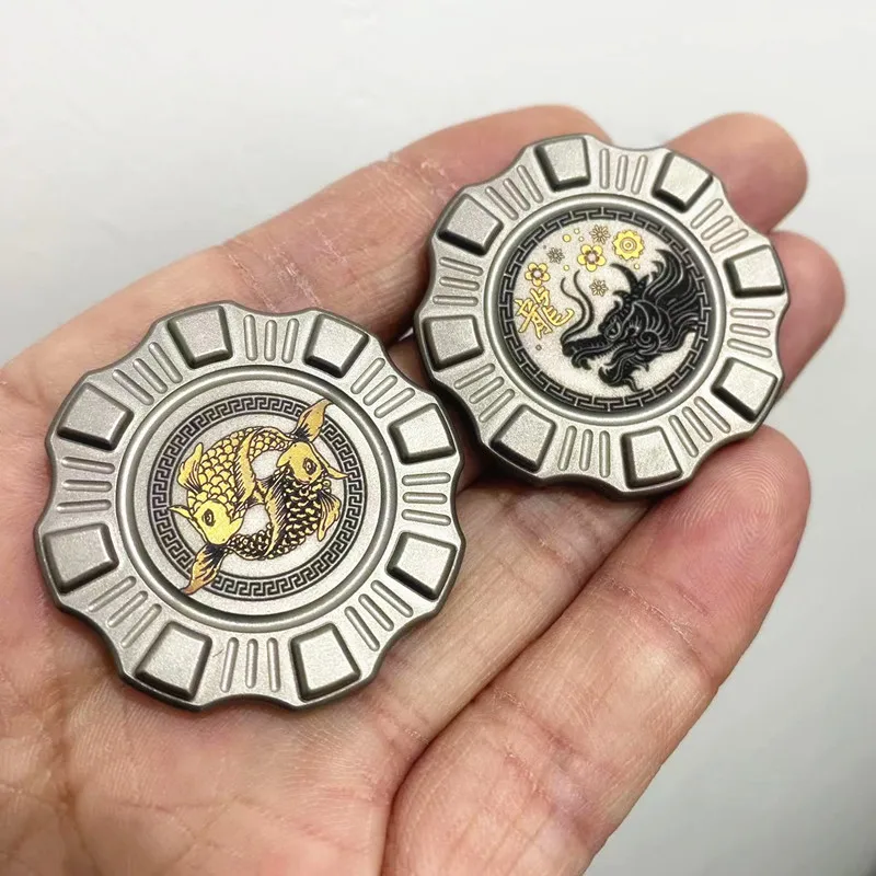 

Outdoor EDC Titanium Alloy Magnetic Finger Pop Coin Push Card Pressure Toy Decompression Fingertip Gyroscope