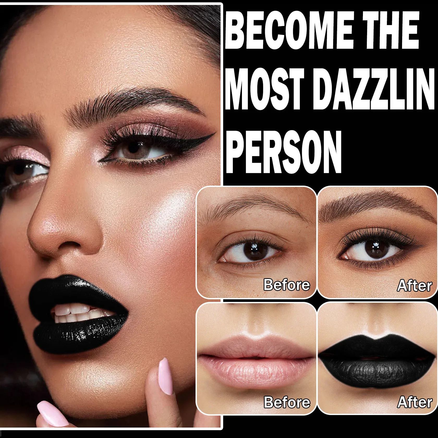 ブラックリップスティック ハロウィン ブラックリップライナー リップキット マットブラックリップスティック 長持ちする汚れ防止 ベルベットブラックリップグロス リップステイン