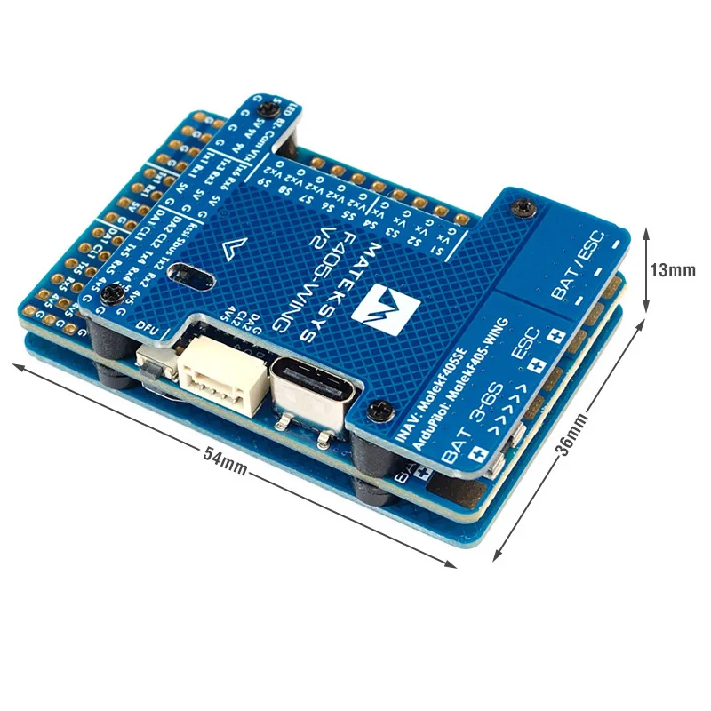 MATEKSYS Matek F405-WING V2 Flight Controller with STM32F405 & ICM-42688P OSD/SD Support for ArduPilot INAV RC Airplane