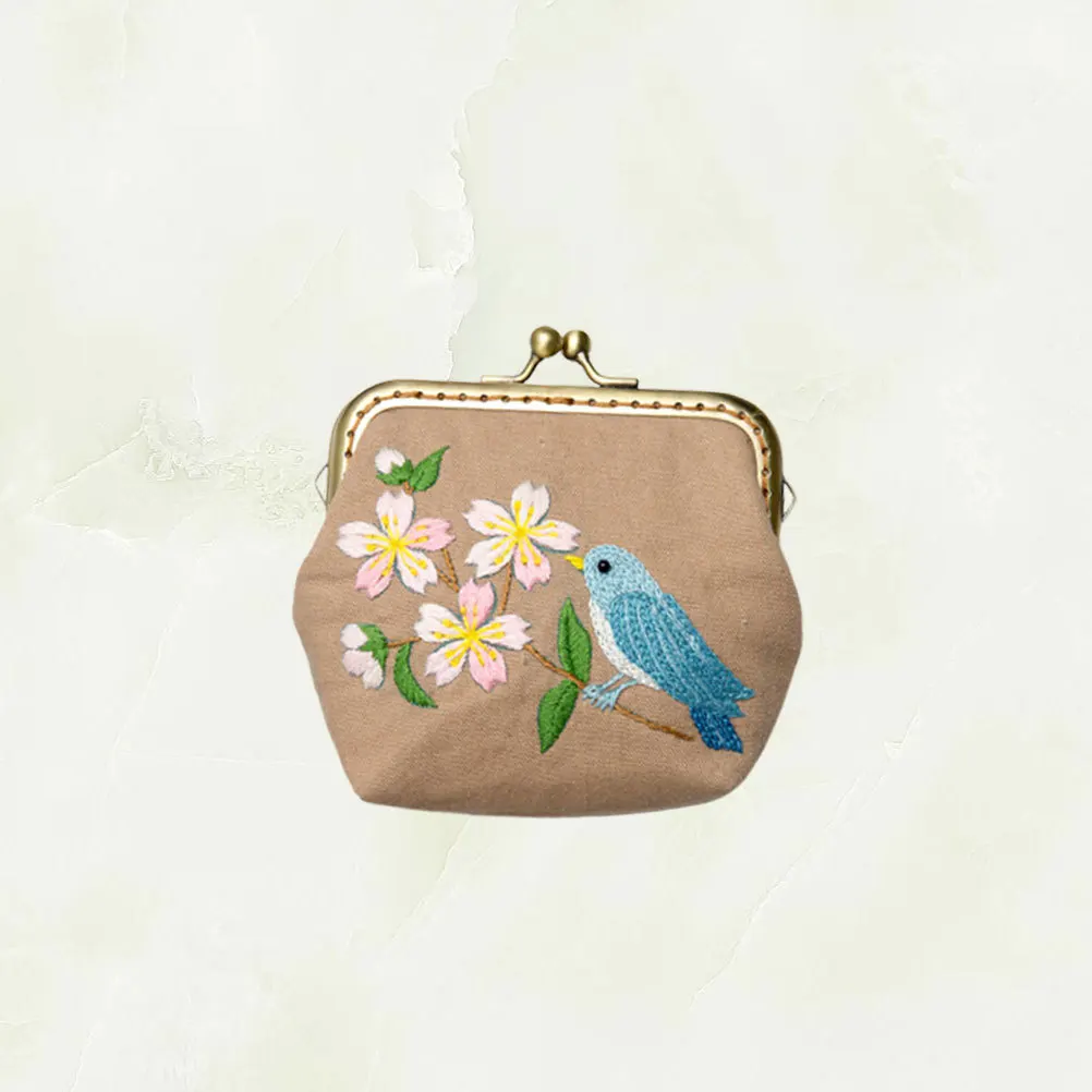 

1Set Handmade Embroidery Starter Kit for Women Kids Easy DIY Clutch Frame Bag with All Necessary Accessories Design
