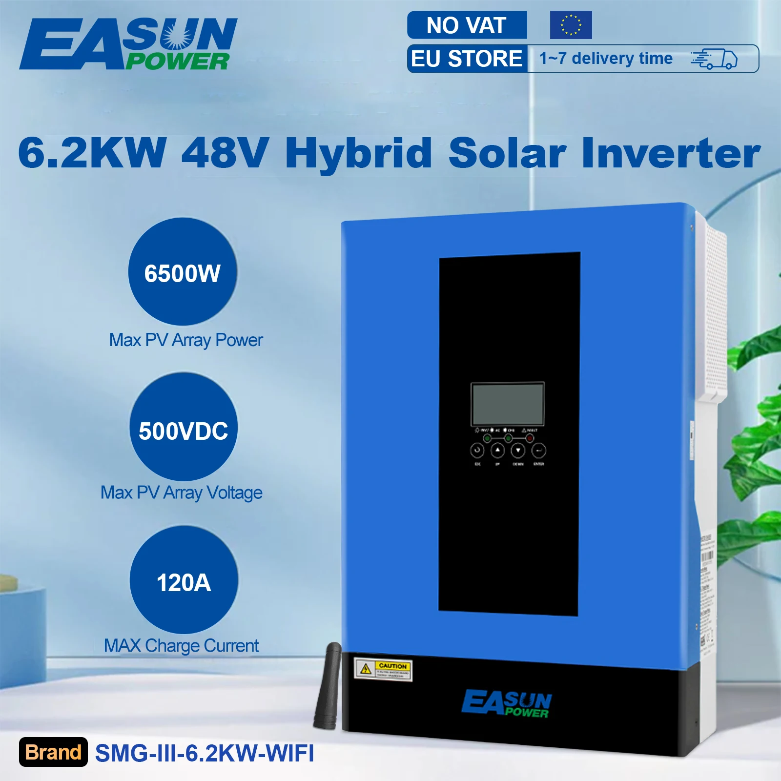 EASUN 6.2KW onduleur solaire hybride sinusoïdal pur 230Vac hors réseau MPPT onduleur solaire photovoltaïque 120A chargeur solaire PV 6500W 500VDC