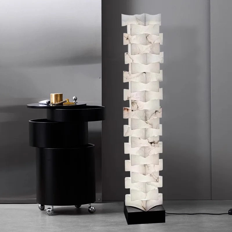 

Postmodern Simple Marble Floor Lamp Living Room Bedroom Study Villa Exhibition Hall Decoration Ornament