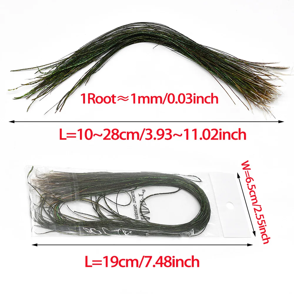 Topranc New Fly Tying Natural Peacock Herl Feather Wire Fly Tying Material Olive Green Fly Fishing Nymphs Streamers Accessories view 2