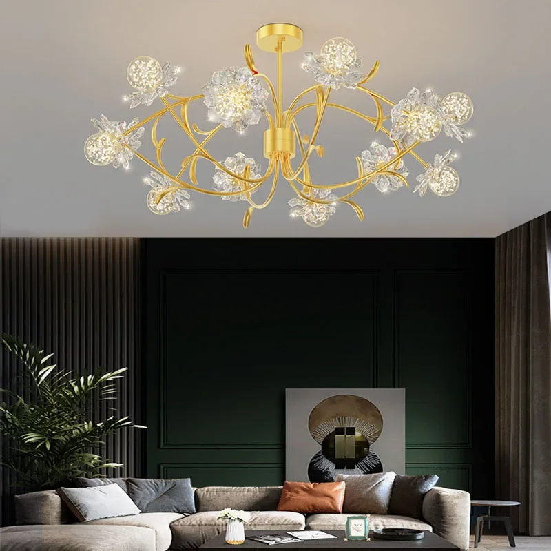 48W72W/copper Lamp Body/transparent Glass Modern Ceiling Chandelier Rings Cabinets for Living Room Chandeliers Home Decoreation