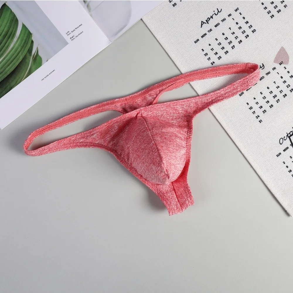 

Breathable Low Waist Men Thongs Underpants Solid Color Men's Panties Underwear T-back Male Briefs Sports