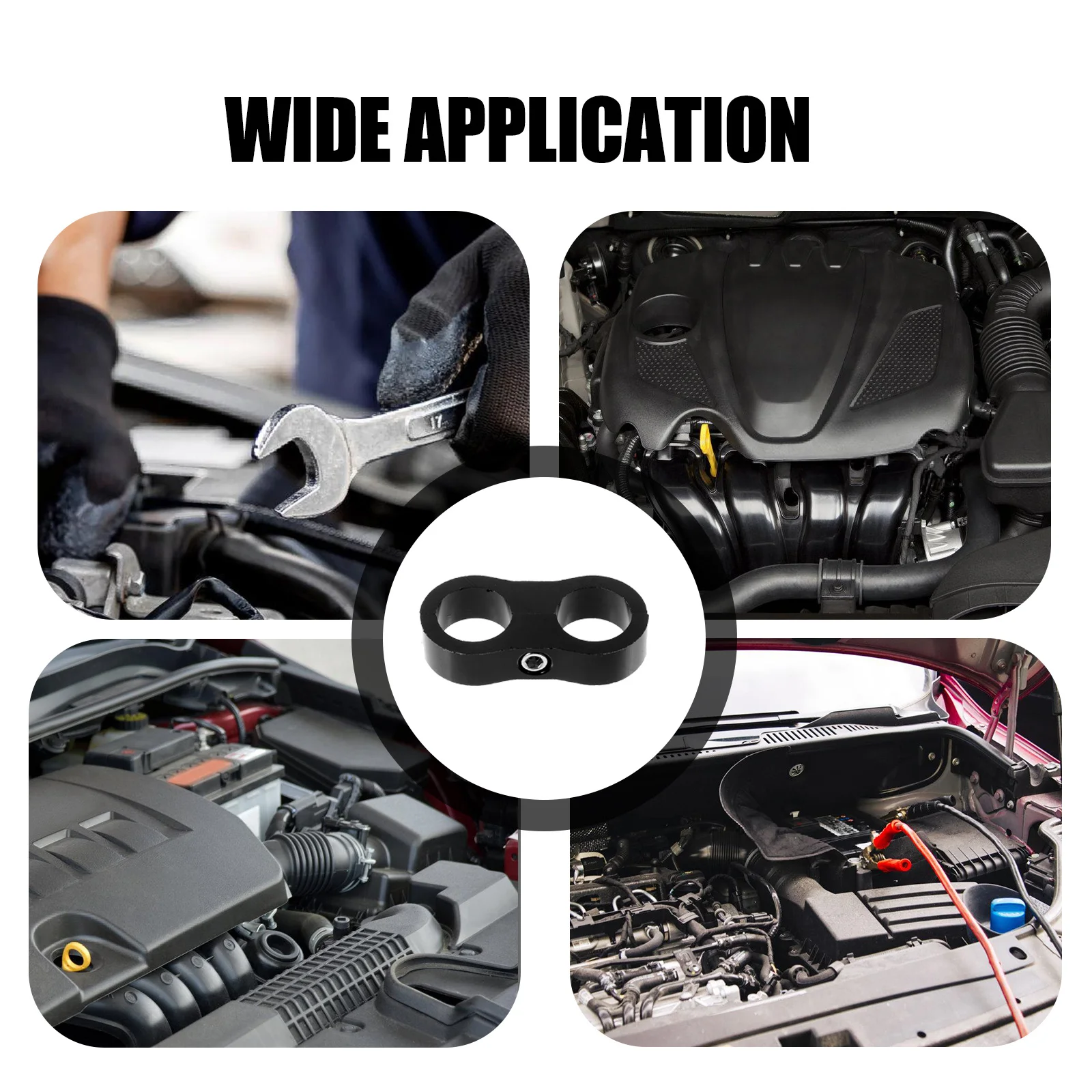 

10Pcs Double Hole Fuel Hose Clamp Aluminum Alloy Line Separator Clips for Car Engine Bay Pipeline Organization Brake Water Hose
