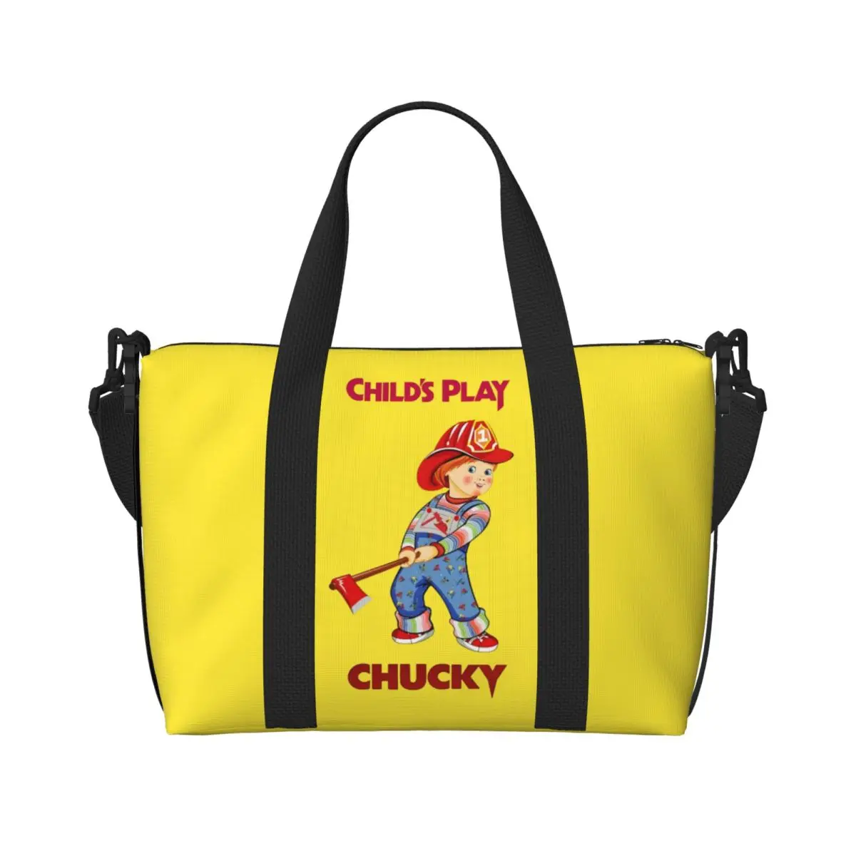 

Детская пляжная большая сумка Chucky на заказ, женская сумка из фильма ужасов с большим отделением для спортзала, пляжные дорожные сумки