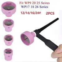 2pc Alumina Ceramic Nozzle Cup #12# 14# 16# 24# Strainer Mesh Gas Lens Holder for WP9/17/18/20/26 TIG Ceramic Cup
