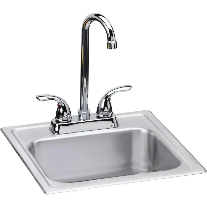 

Dayton Single Bowl Drop-in Stainless Steel Bar Sink + Faucet Kit