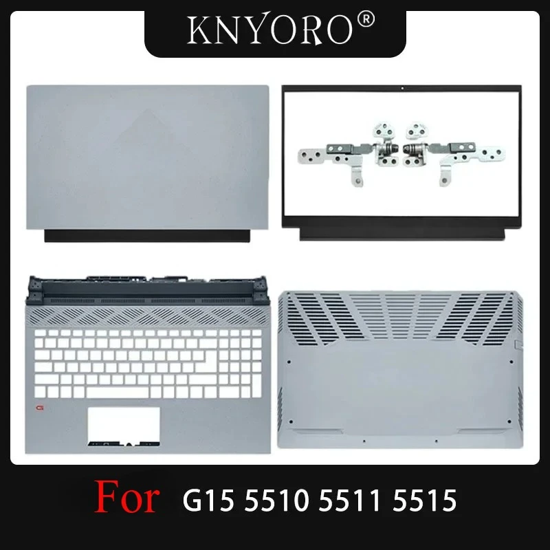 New For Dell G15 5510 5511 5515 5520 5525 Laptop LCD Back Cover Screen Lid Front Bezel Palmrest Upper Cover Bottom Case Black